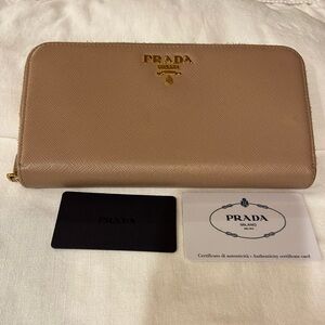 Prada Cipria Saffiano metal Zip-Around Wallet